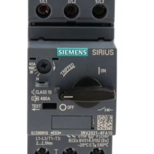 Disjoncteur de protection moteur 3RV2 Siemens, 690V 40A 40 °C -20 °C