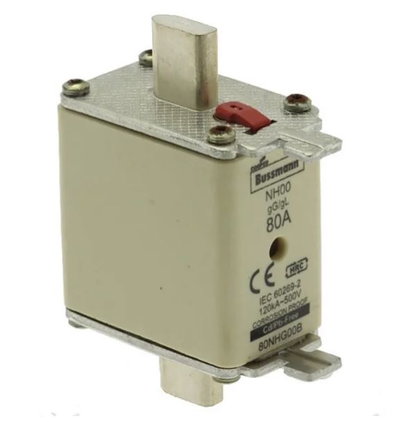 Fusible BS88 à visser Eaton 80A NH00 F 500V c.a