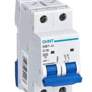 Disjoncteur miniature NB1, 16A CHINT 2 pôles Type C 480V c.a. 480 V c.c., pouvoir de coupure 10 kA
