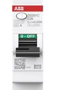 RCBO ABB 2 pôles 20A, sensibilité 30 mA Type A DS301C