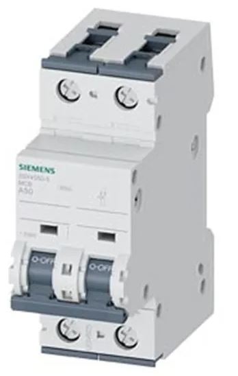 Disjoncteur miniature SENTRON 5SY4, 50A Siemens 4 pôles Type A 230V c.a. 60 V c.c., pouvoir de coupure 10 kA