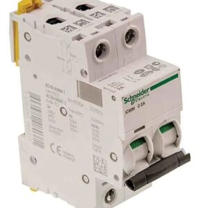 Disjoncteur miniature Acti9 IC60N, 16A Schneider Electric 2 pôles Type D 100V, 12 V, 130 V, 220 V, 240 V, 380 V, 400 V,