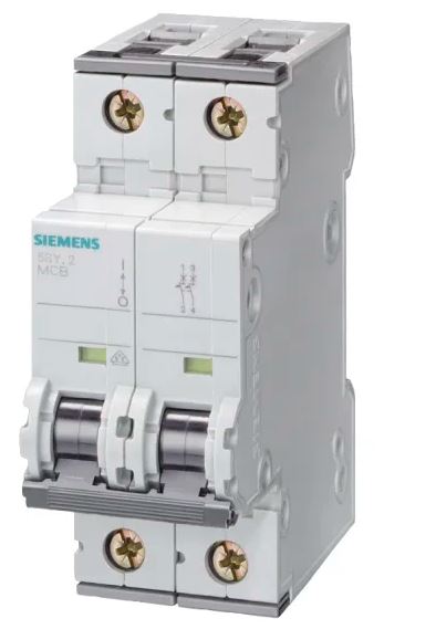 Disjoncteur miniature SENTRON 5SY4, 16A Siemens 2 pôles Type D 400V c.a. 60 V c.c., pouvoir de coupure 10 kA