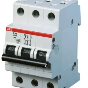 Disjoncteur miniature System Pro M Compact S200, 6A ABB 3 pôles Type D 440V c.a. 110 V c.c., pouvoir de coupure 6 kA