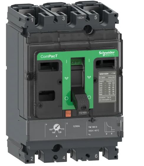 Disjoncteur ComPact NSX100F C10F Schneider Electric 3 pôles, 100A, pouvoir de coupure 36 kA Fixe