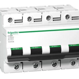 Disjoncteur miniature Acti9 Acti9 C120, 125A Schneider Electric 4 pôles Courbe C 440V c.a. 500 V c.c., pouvoir de