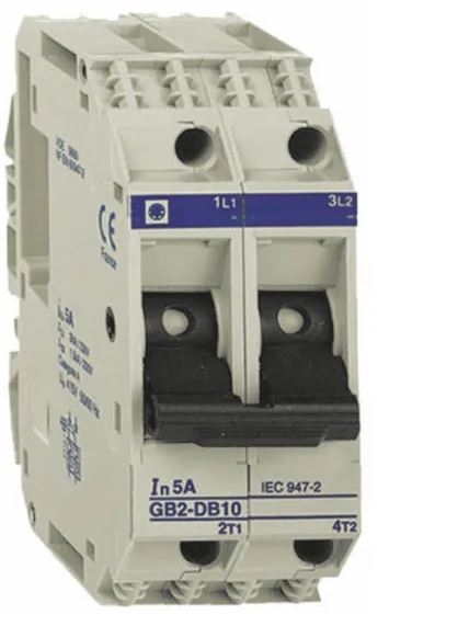 Disjoncteur thermique Schneider Electric, 10A, 2 pôles TeSyS GB2 TeSys Rail DIN
