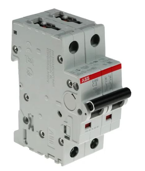 Disjoncteur miniature System Pro M Compact S200, 2A ABB 2 pôles Type C 400V c.a., pouvoir de coupure 6 kA