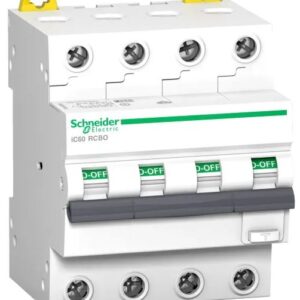 Interrupteur Différentiel Schneider Electric, 4 pôles, Type C, 10A, 30 mA Act 9 iC60 EN/IEC 61009-2-1, EN/IEC 60947-2