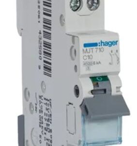 Disjoncteur miniature MJT, 2A Hager 2 pôles Type C 400V c.a. 253 V c.c., pouvoir de coupure 6 kA