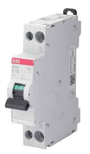 Disjoncteur miniature SN201 SN201, 20A ABB 1 pôles Type D 230V c.a., pouvoir de coupure 6 kA