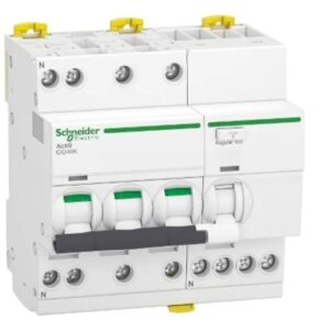 Disjoncteur différentiel magnéto-thermique Schneider Electric 3 pôles 32A, sensibilité 300 mA Type C Acti9