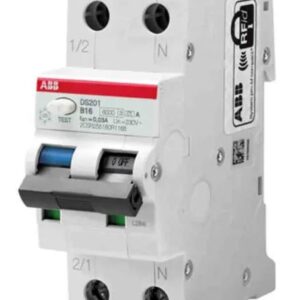 Disjoncteur différentiel magnéto-thermique ABB 2 pôles 10A, sensibilité 30 mA Type C System Pro M Compact