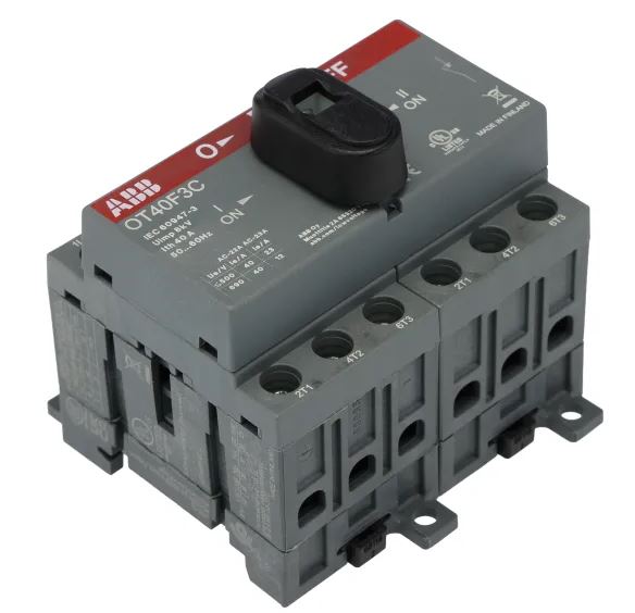 Commutateur inverseur ABB OT, 3, pôles, Embase, IP20, 0A