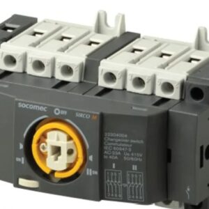 Commutateur inverseur Socomec, 4, pôles, Raccordement rapide, Mural, Rail DIN, IP65, 1600A, 20 A, 23 KW