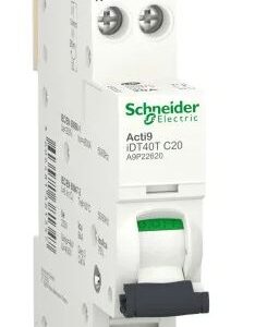 Disjoncteur miniature Acti9 Acti9 iDT40T, 20A Schneider Electric 1 pôles Type C, pouvoir de coupure 4.5 kA