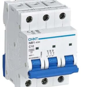 Disjoncteur miniature NB1, 10A CHINT 3 pôles Type C 480V c.a. 480 V c.c., pouvoir de coupure 10 kA