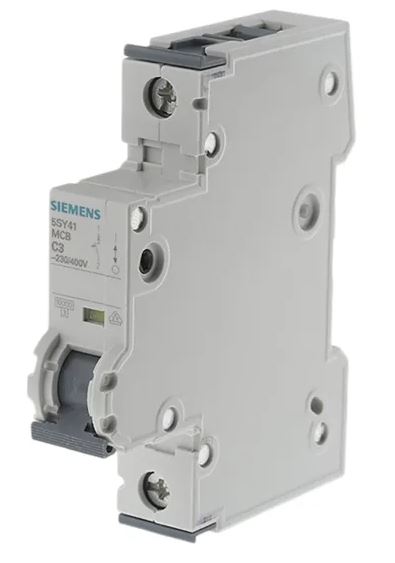 Disjoncteur miniature SENTRON 5SY4, 3A Siemens 1 pôles Type C 400V c.a. 60 V c.c., pouvoir de coupure 10 kA