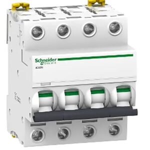Disjoncteur miniature Acti9 Acti9 iC60, 40A Schneider Electric 4 pôles Type D 100V, 12 V, 130 V, 220 V, 240 V, 380 V,