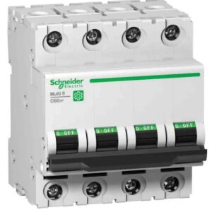Disjoncteur miniature Multi9 Multi9, 40A Schneider Electric 4 pôles Type C, pouvoir de coupure 10 kA