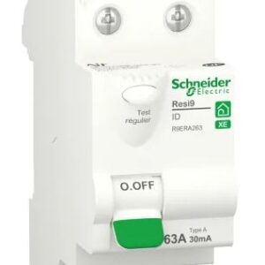 Interrupteur Différentiel Schneider Electric, 2 pôles, Type A, 63A Type A, 30 mA Resi9 Resi9 XE EN/IEC 61008, CE