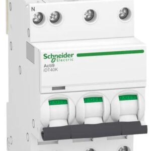 Disjoncteur miniature Acti9 Acti9 iDT40K, 40A Schneider Electric 3+N pôles Type C 400V c.a., pouvoir de coupure 4500 A