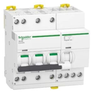 Disjoncteur différentiel magnéto-thermique Schneider Electric 3 pôles 40A, sensibilité 300 mA Type C Acti9
