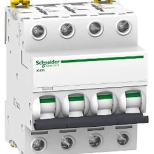 Disjoncteur miniature Acti9 Acti9 iC60, 32A Schneider Electric 4 pôles Type D 100V, 12 V, 130 V, 220 V, 240 V, 380 V,