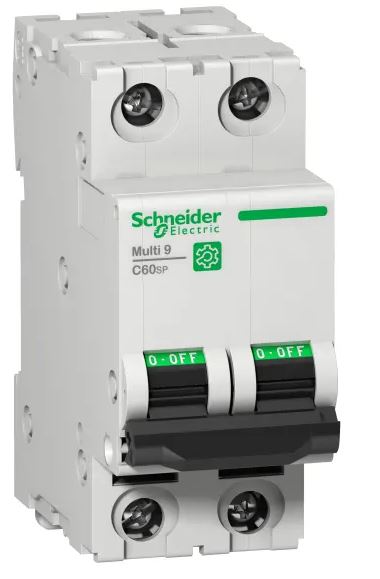 Disjoncteur miniature Multi9 Multi9, 16A Schneider Electric 2 pôles Type D 125 V c.c., pouvoir de coupure 14 kA