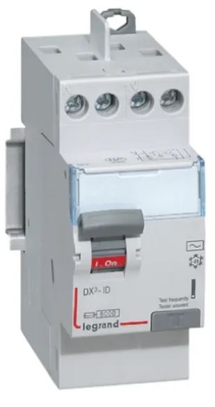 Interrupteur Différentiel Legrand, 1 pôles, Type A, 25A, 30 mA DX DX3 EN/IEC 60 529 (IP), IEC 62423 (F type), IEC