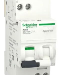Disjoncteur différentiel magnéto-thermique Schneider Electric 1 pôles 32A, sensibilité 300 mA Type C Acti9