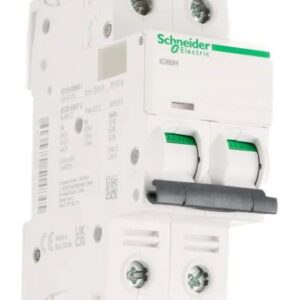 Disjoncteur miniature Acti9 iC60H, 2A Schneider Electric 2 pôles Type C 12V, 133 V, 220 V, 240 V, 380 V, 415 V, 440 V