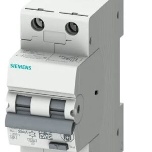 Disjoncteur différentiel magnéto-thermique Siemens 2 pôles 16A, sensibilité 30 mA Type C SENTRON