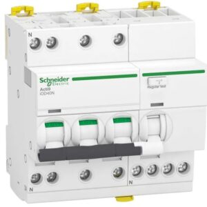 Disjoncteur différentiel magnéto-thermique Schneider Electric 3 pôles 16A, sensibilité 30 mA Type C Acti9