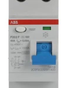 Disjoncteur ABB, 2 pôles, Retardé, 40A F, 30 mA F200 F202 RoHS