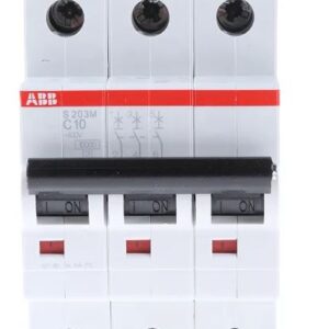 Disjoncteur miniature System Pro M Compact S200M, 10A ABB 3 pôles Type C 440V c.a. 12 V c.c., pouvoir de coupure 10 kA