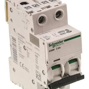 Disjoncteur miniature Acti9 IC60N, 6A Schneider Electric 2 pôles Type C 100V, 12 V, 130 V, 220 V, 240 V, 380 V, 400 V,