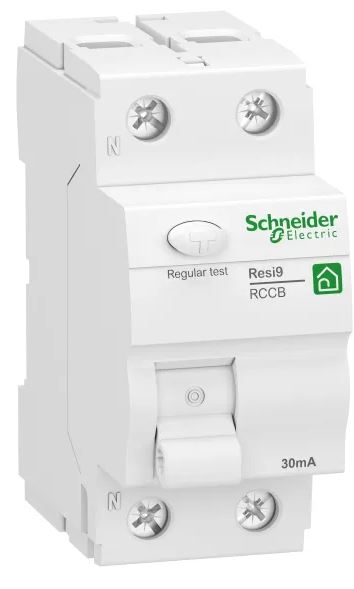 Interrupteur Différentiel Schneider Electric, 2 pôles, Type A, 25A Type A, 30 mA Resi9 R9R EN/IEC 61008-2-1, RoHS