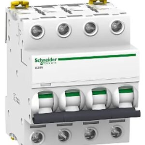 Disjoncteur miniature Acti9 Acti9 iC60, 50A Schneider Electric 4 pôles Type D 100V, 12 V, 130 V, 220 V, 240 V, 380 V,