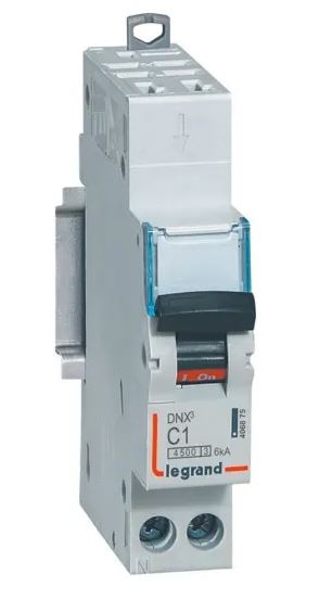 Disjoncteur DNX3 DNX3, 1A Legrand 1 pôles Type C 230V c.a., pouvoir de coupure 6 kA