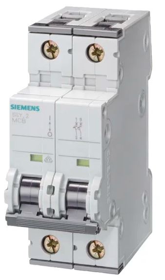 Disjoncteur miniature SENTRON 5SY6, 3A Siemens 2 pôles Type C 400V c.a. 72 V c.c., pouvoir de coupure 6 kA