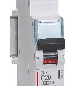 Disjoncteur miniature DX DNX3, 20A Legrand 1 pôles Type C 250V c.a. 12 V c.c., pouvoir de coupure 50 kA