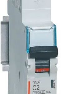Disjoncteur DNX3 DNX3, 2A Legrand 1P+N pôles Type C 230V c.a., pouvoir de coupure 6 kA