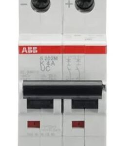 Disjoncteur S200M S202M, 4A ABB 2 pôles Type K 440V c.a. 440 V c.c., pouvoir de coupure 10 kA