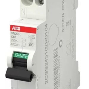 Disjoncteur miniature SN201 SN201, 10A ABB 1 pôles Type C 230V c.a., pouvoir de coupure 4.5 kA