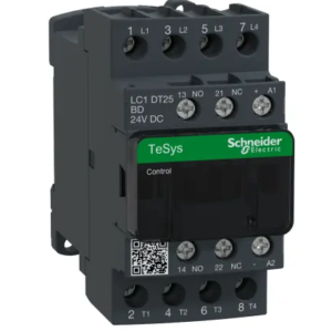 Contacteur série TeSyS D 4P Schneider Electric, 4 pôles, 1.56 W, 4 NO, 25 A 24V c.c. Contrôle moteur, Charge résistive,