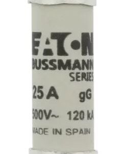 Fusible cartouche, 25A Eaton Type gG/gL Céramique 500V 10 x 38 mm
