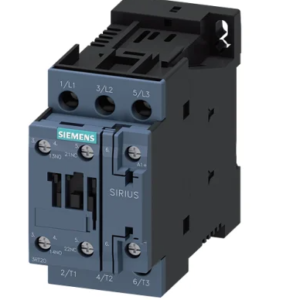 Contacteur série 3RT2 3P Siemens, 3 pôles, 11 KW, 1 NO/1 NF, 40 A 12V c.c. Contact miroir, 12V c.c.