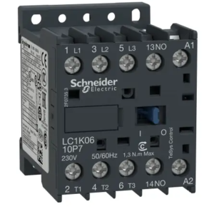Contacteur série TeSyS K 3P Schneider Electric, 3 pôles, 2.2 KW, 3 NO, 6 A 230V c.a. Contrôle moteur, Charge résistive