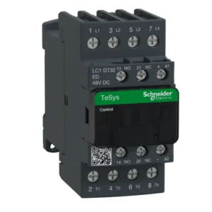 Contacteur série TeSyS D 4P Schneider Electric, 4 pôles, 2 N/O, 2 N/F, 32 A 48V c.c. Contrôle moteur, Charge résistive